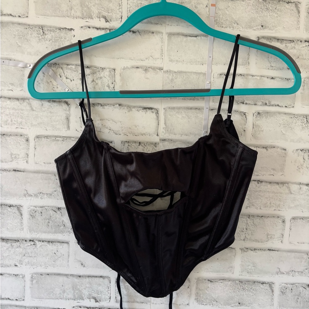 Urban Outfitters Black Satin Bra